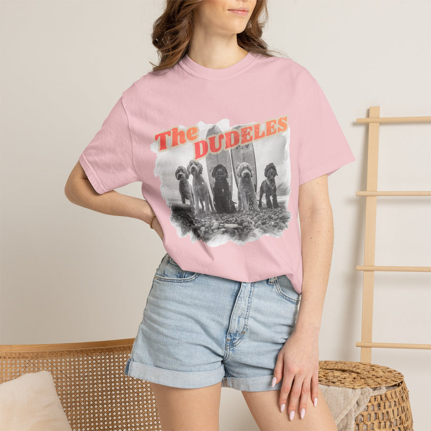 The Dudeles Dog Surfer T-Shirt | Doodle Breed Surfing Design