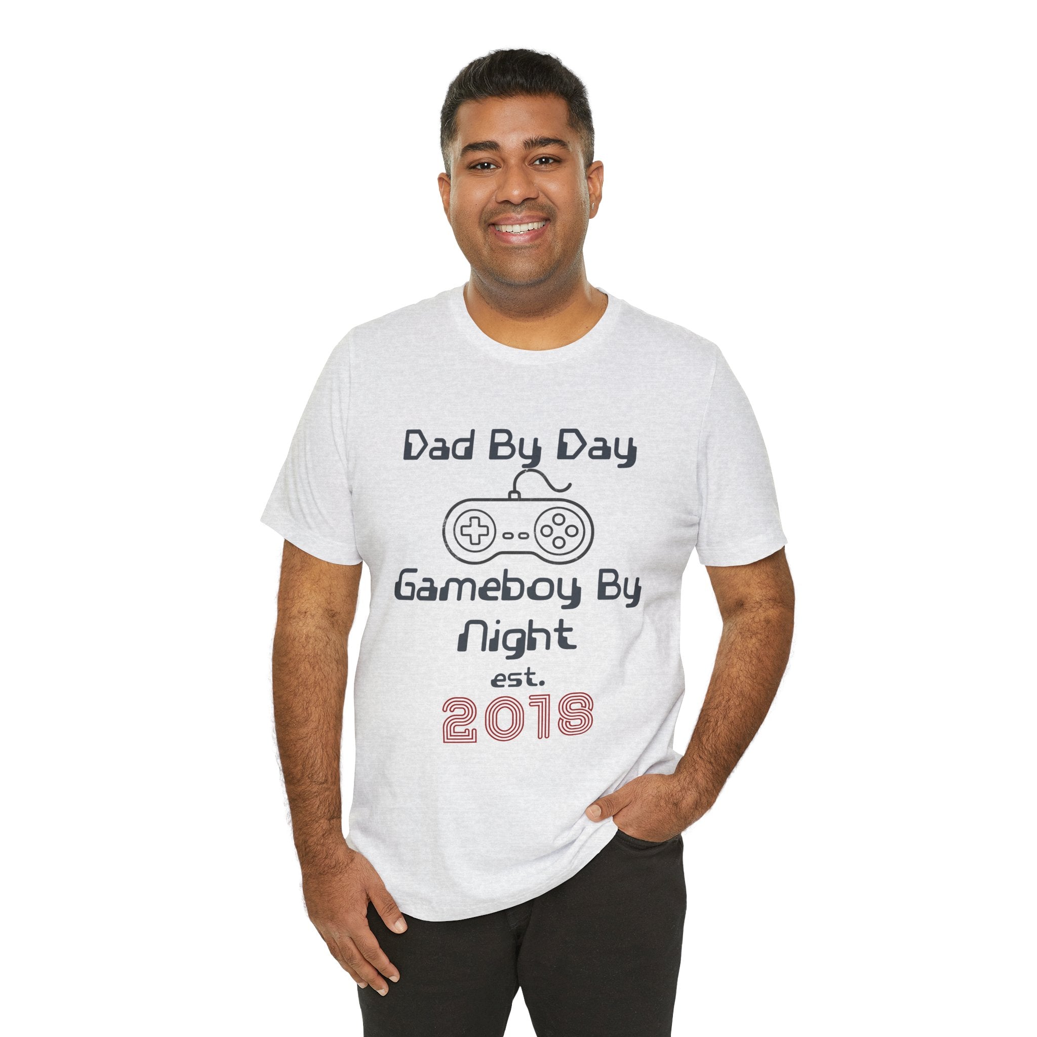 Personalized Dad By Day Gamer By Night T-Shirt,  90's Retro Controller Tee