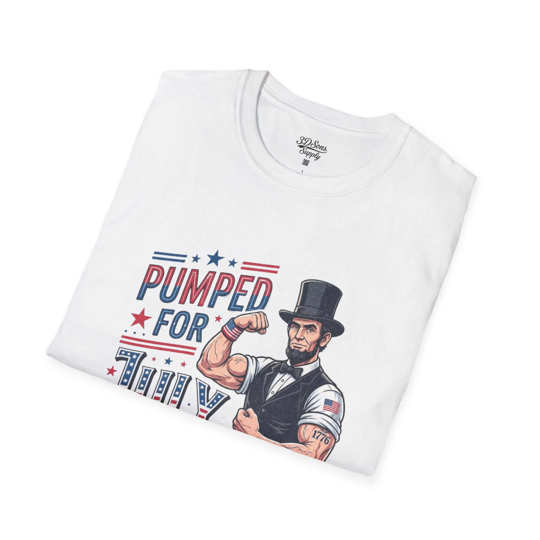 Pumped for July 4th Abraham Lincoln T-Shirt | Funny Patriotic Tee