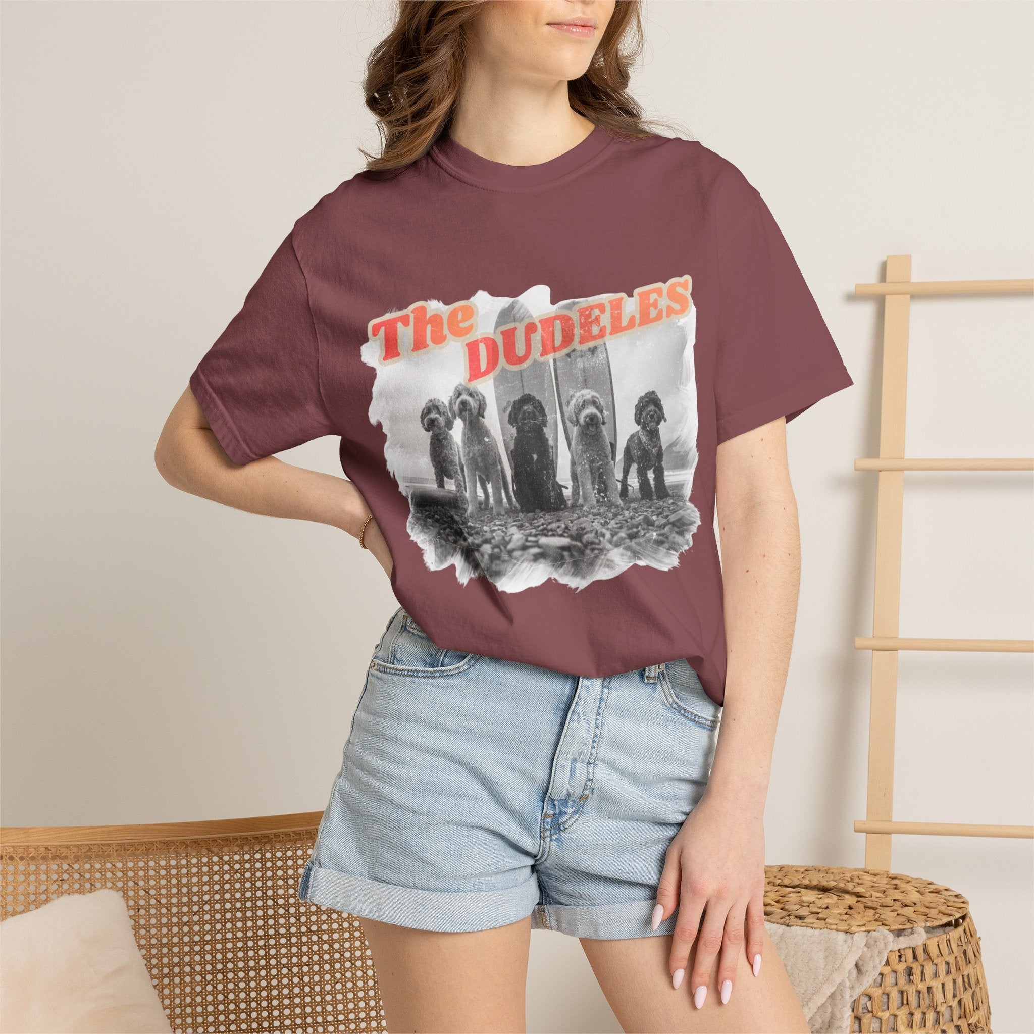 The Dudeles Dog Surfer T-Shirt | Doodle Breed Surfing Design