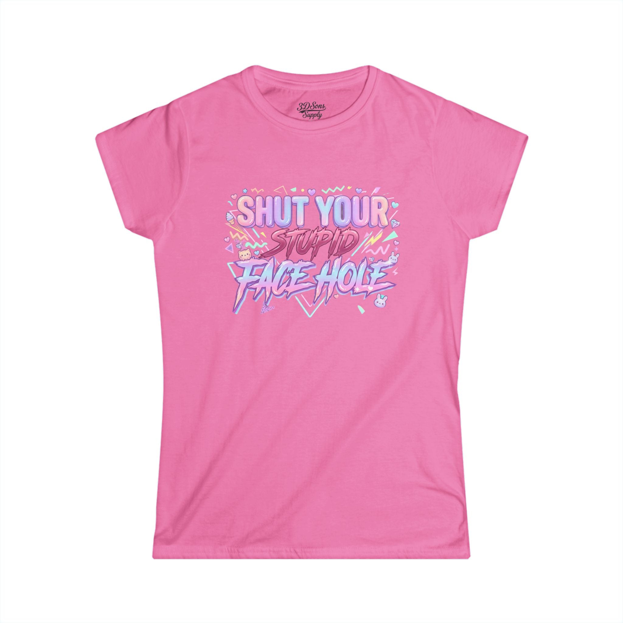 Women's 'Shut Your Stupid Face Hole' 80's Themed Tee
