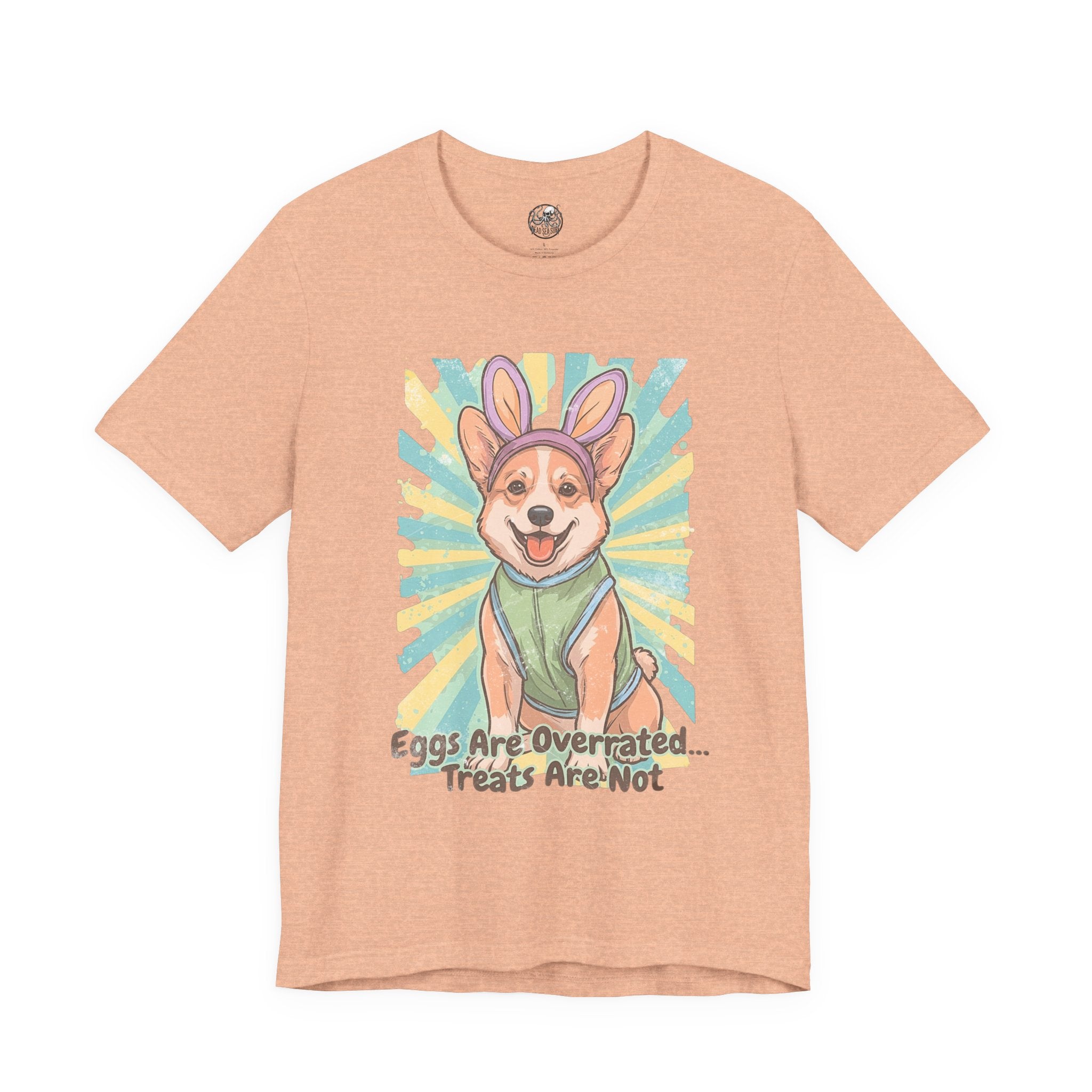 Easter Dog Tee — “Eggs Are Overrated...Treats Are Not” Corgi Retro Graphic T-Shirt