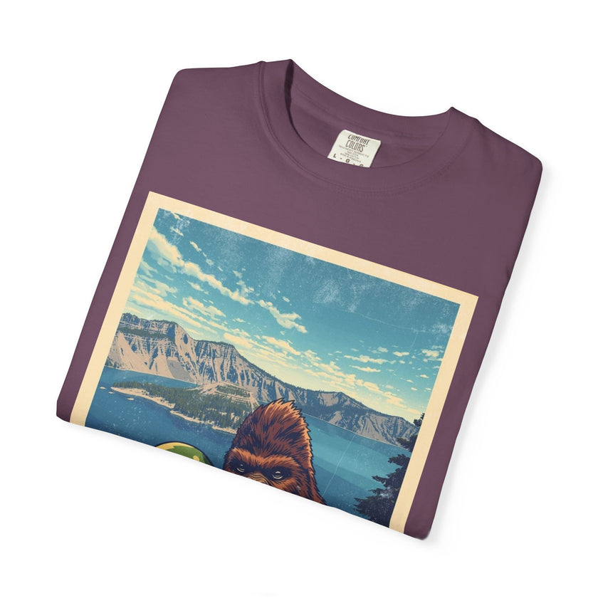 Crater Lake Alien & Bigfoot T-Shirt — National Park Adventure Tee