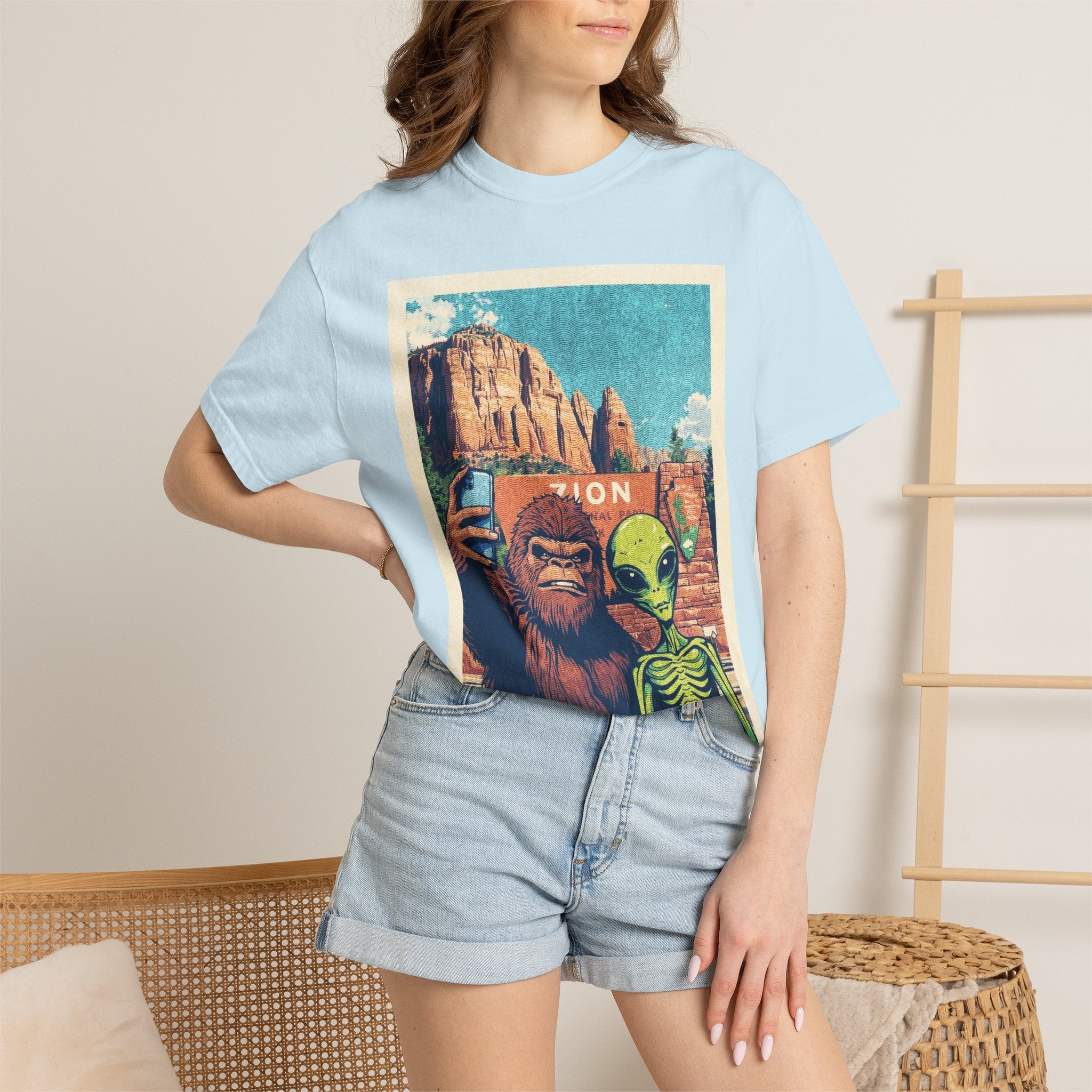 Alien & Bigfoot Zion National Park T-Shirt — National Park Adventure Tee