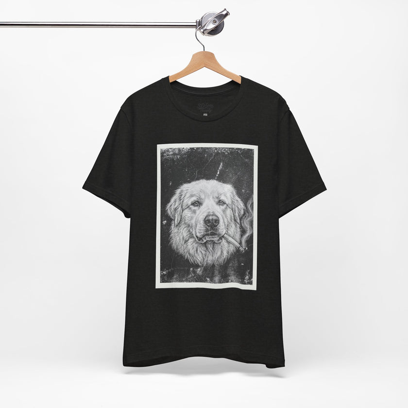 Great Pyrenees Smoke Photo Tee — Vintage Pup Graphic T-Shirt