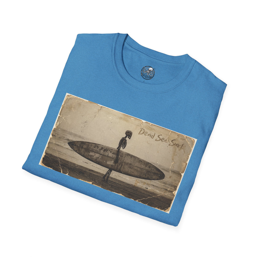 Vintage Skeleton Surfer Photograph T-Shirt | Retro Beach Surf Tee