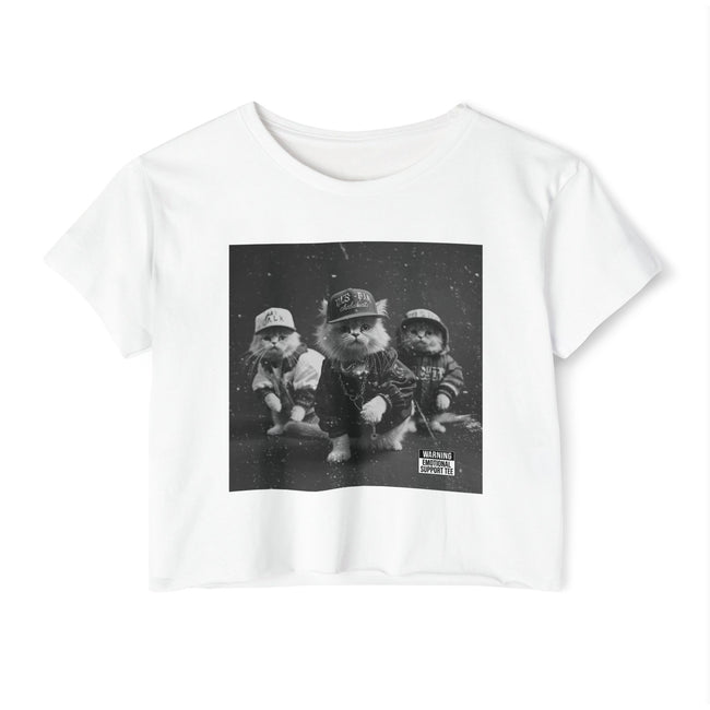 Hip Hop Kittens 90s Album Cover Crop Top | Funny Cat Graphic Tee – 3D Sons Supply Co