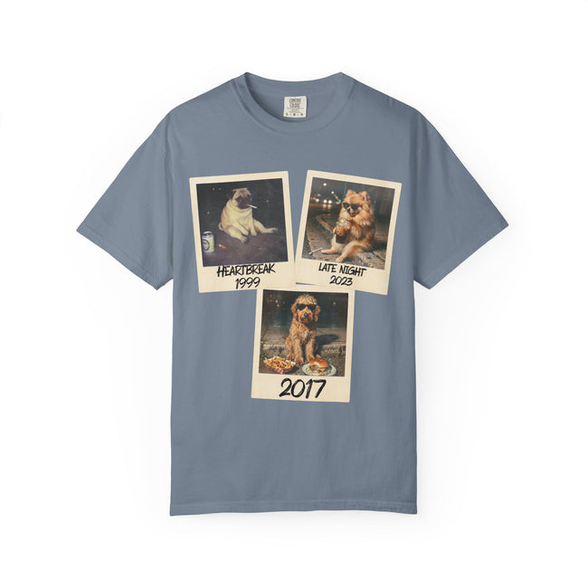 Personalized Polaroid Photo Tee — Custom 3 Image & Text Options