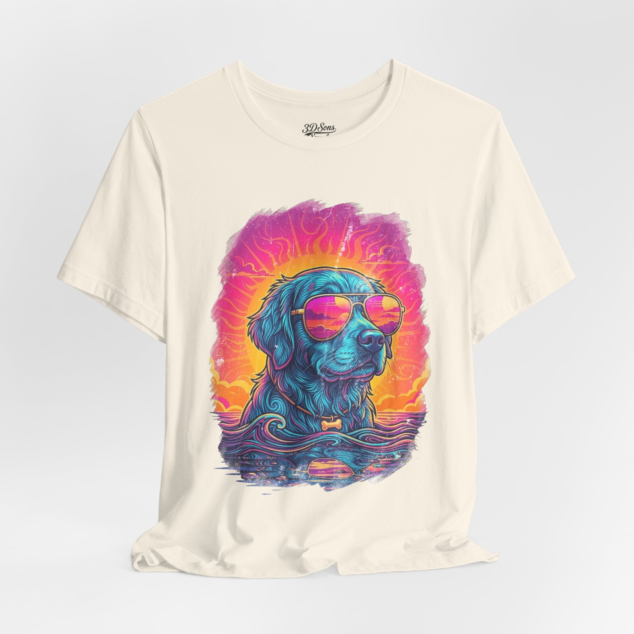 Golden Retriever Retro 90s Tee — Vice City Pet Graphic T-Shirt