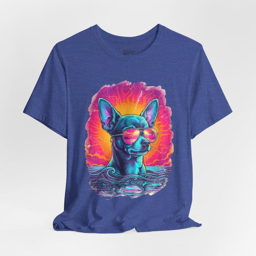 Chihuahua Vice City Retro Tee — 90s Vintage Dog Graphic T-Shirt