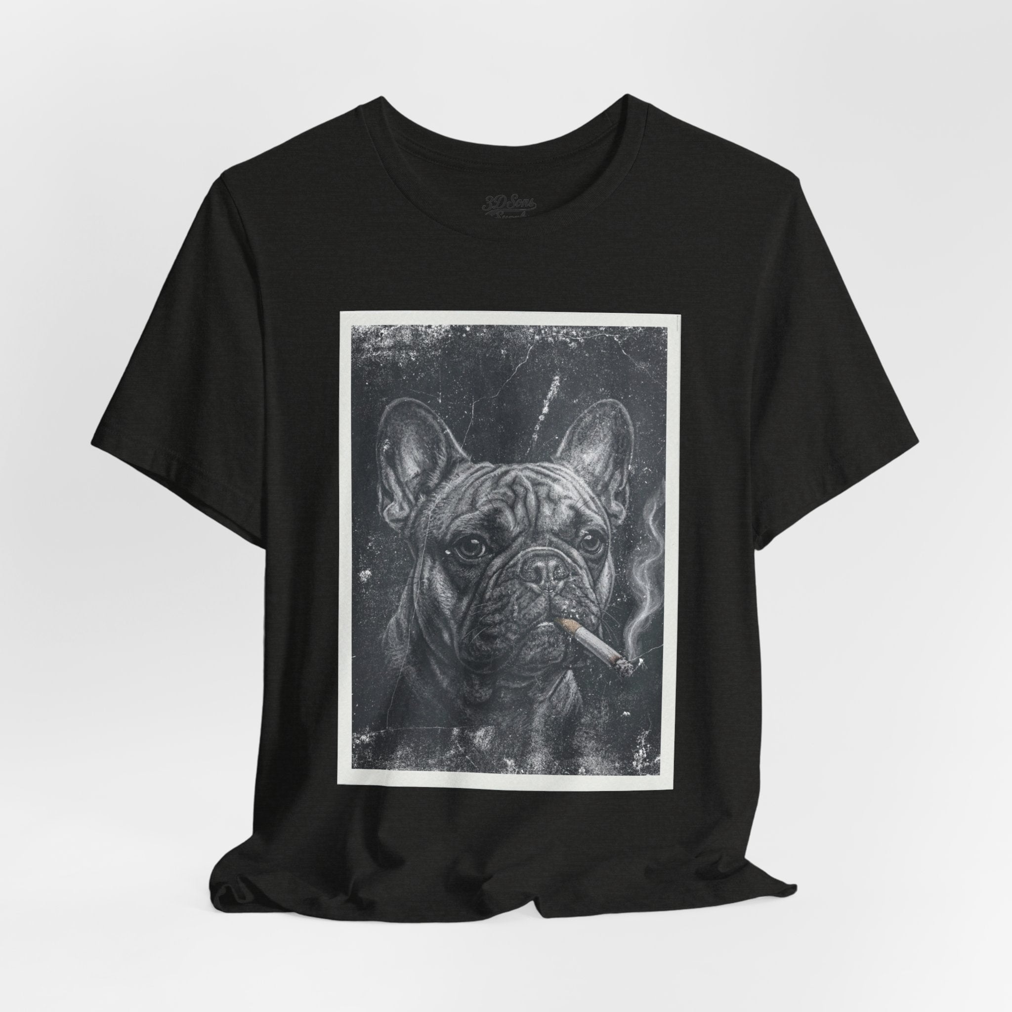 French Bulldog Smoking Graphic Tee — Retro Smoky Dog Art T-Shirt