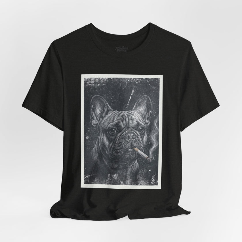 French Bulldog Smoking Graphic Tee — Retro Smoky Dog Art T-Shirt