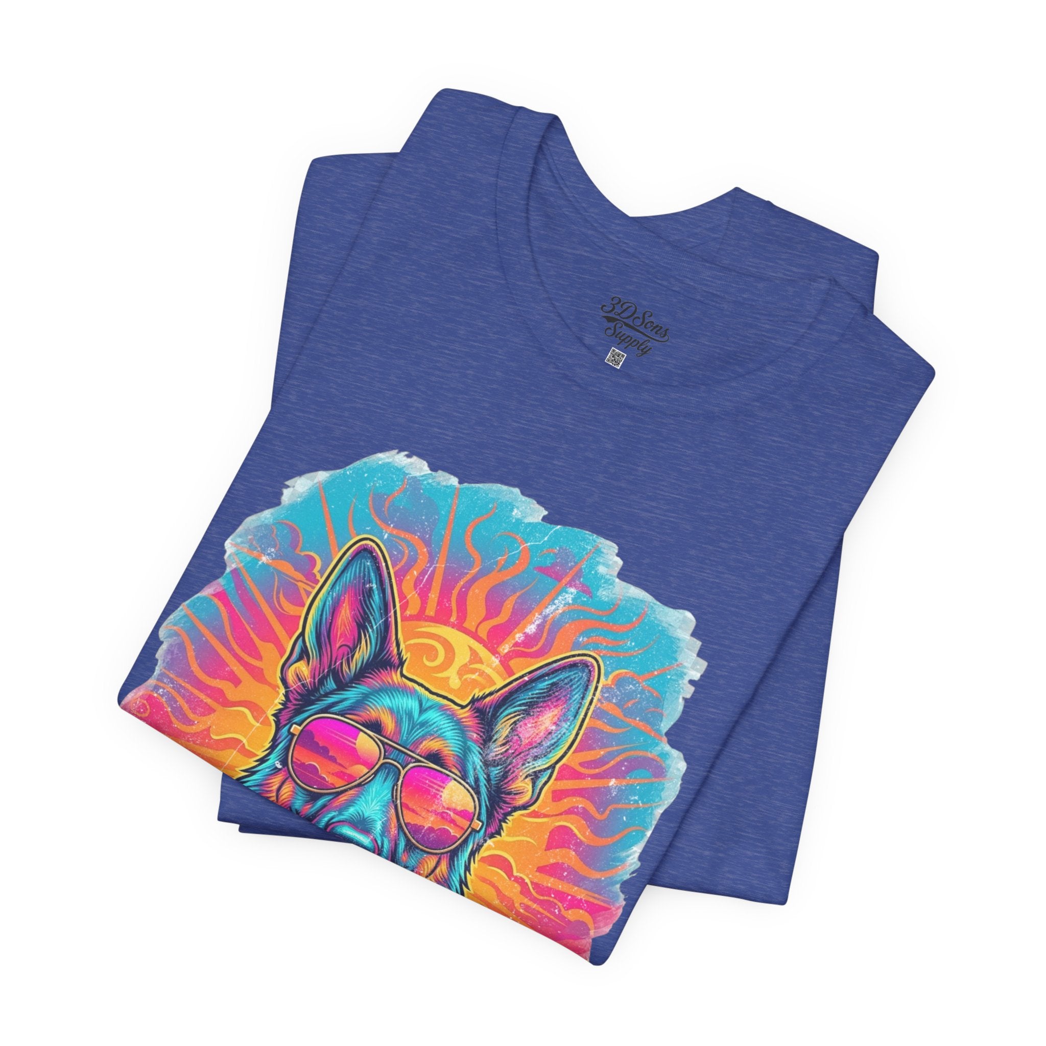 German Shepherd Retro 90s Vice City Tee