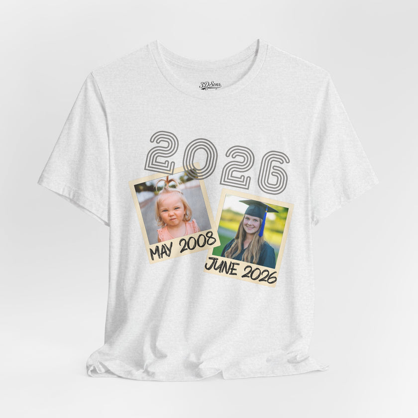 Personalized Custom Graduation & Parent Gift - Throwback Photo Memory Tee