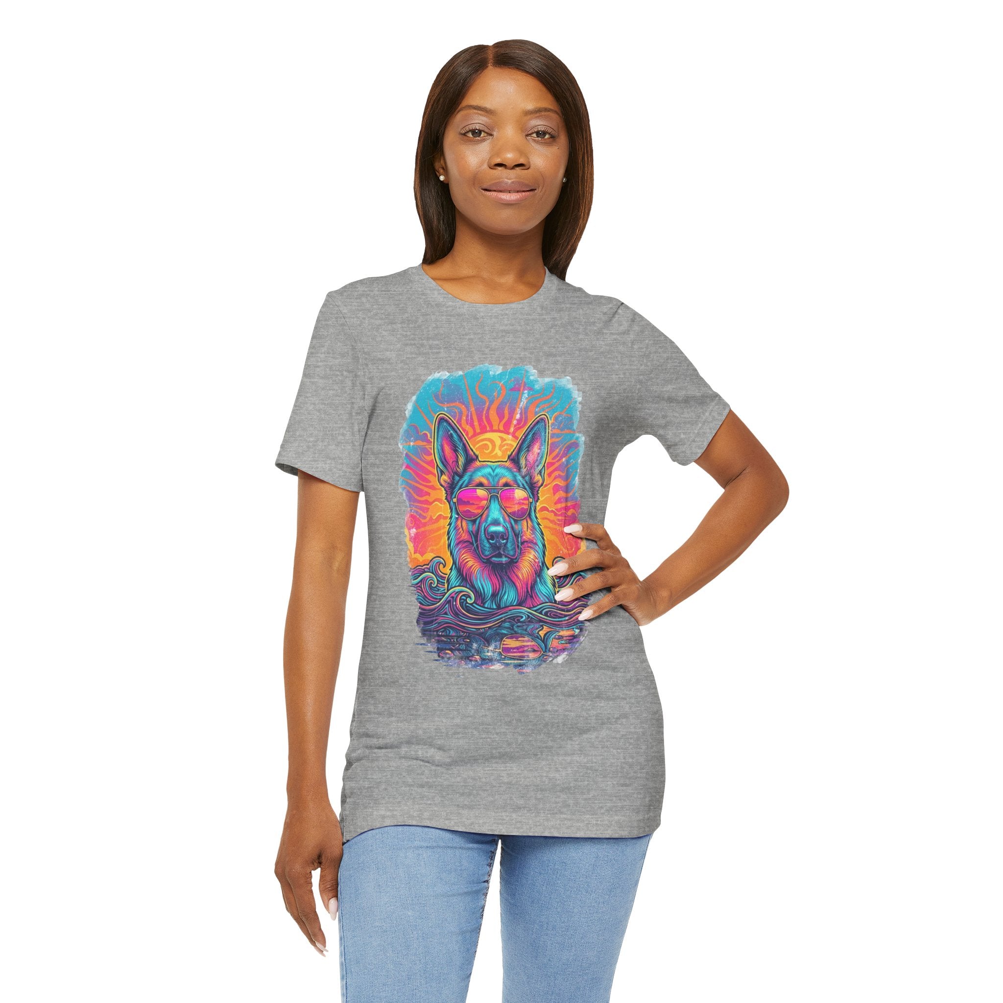 German Shepherd Retro 90s Vice City Tee