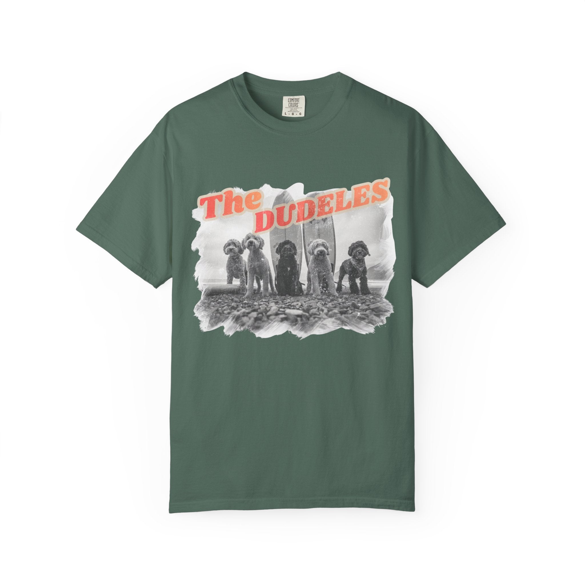 The Dudeles Dog Surfer T-Shirt | Doodle Breed Surfing Design