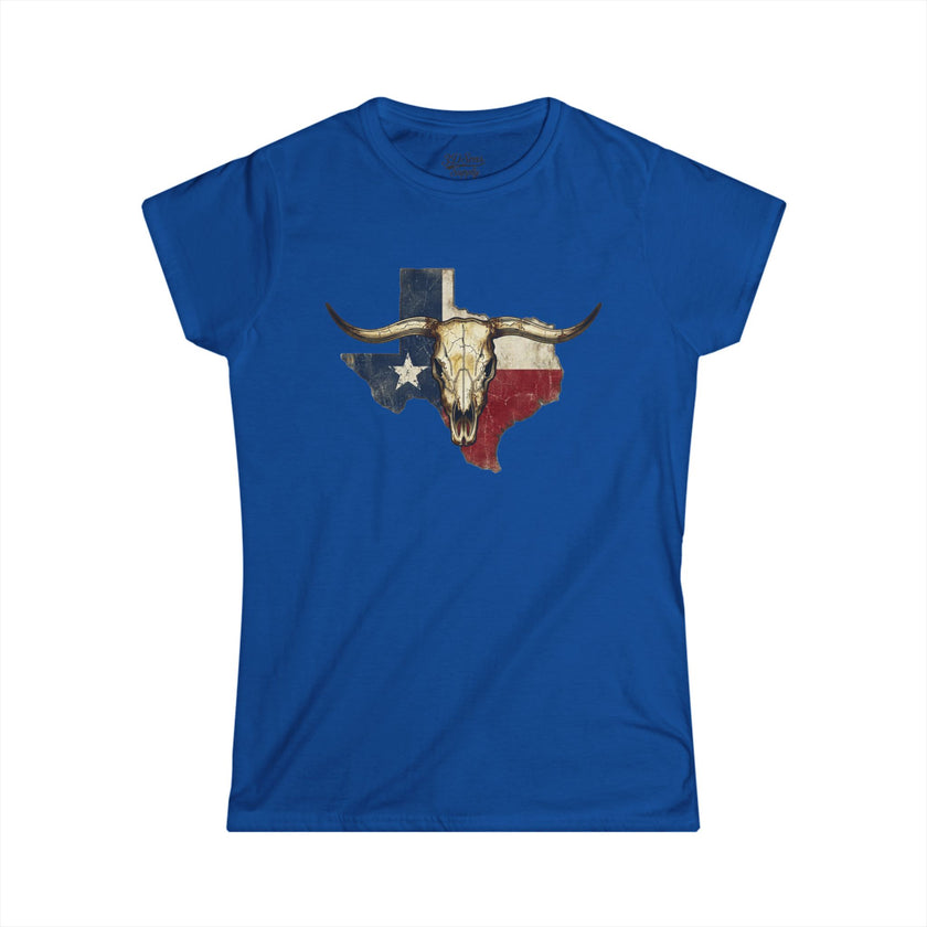 Texas Longhorn Skull Women's Tee — Rugged Western Graphic Shirt