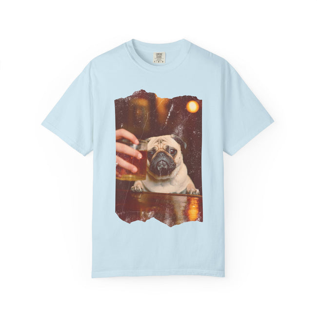 Pug At The Bar T-Shirt — Funny Vintage Pug Drinking Graphic Tee