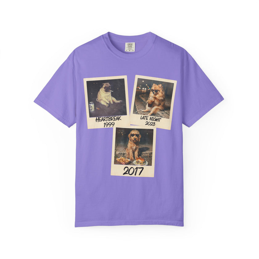 Personalized Polaroid Photo Tee — Custom 3 Image & Text Options