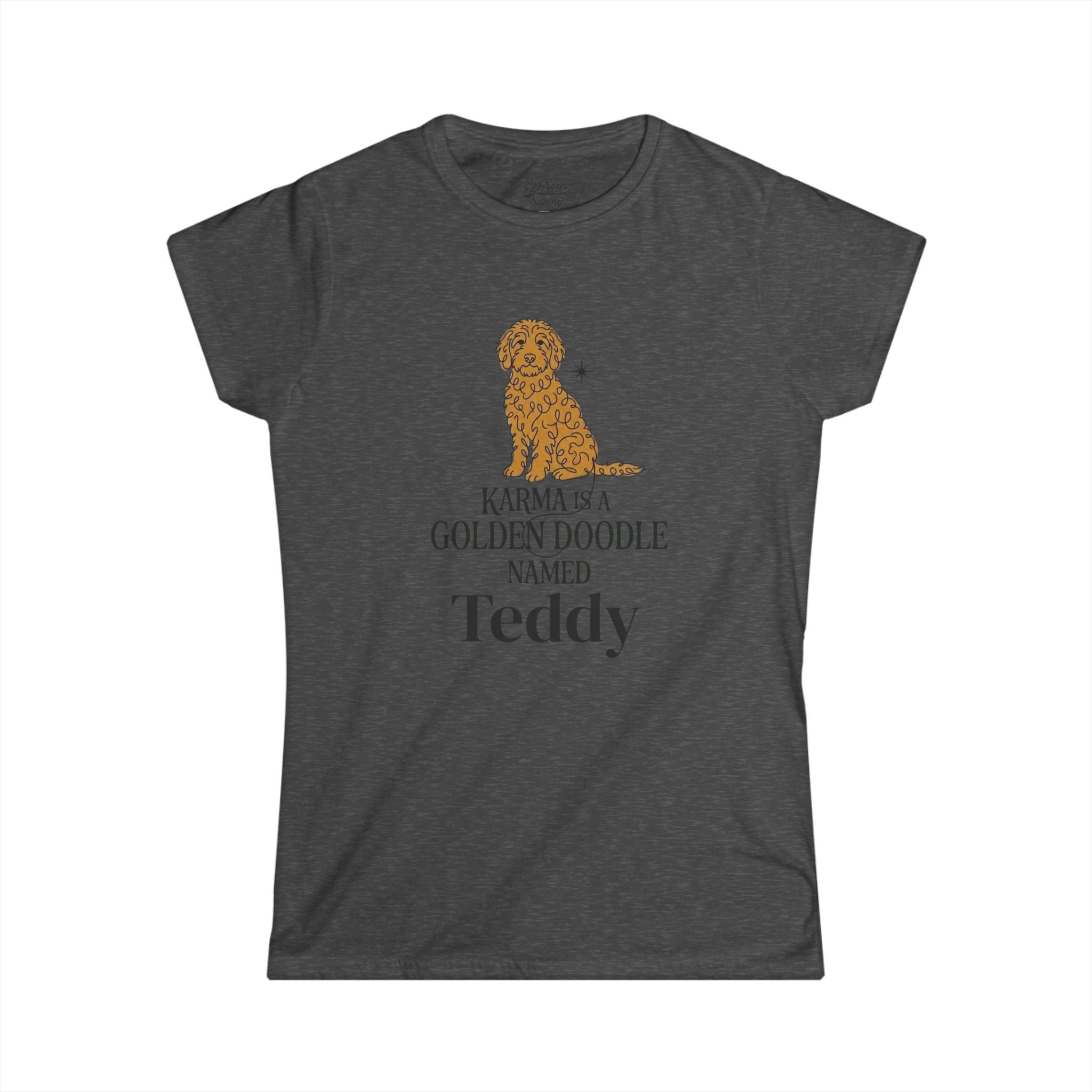 Personalized Karma Golden Doodle Name Tee | Mid Century Dog Shirt