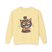 Vintage Smiling Black Cat Crewneck Sweatshirt | Halloween Top
