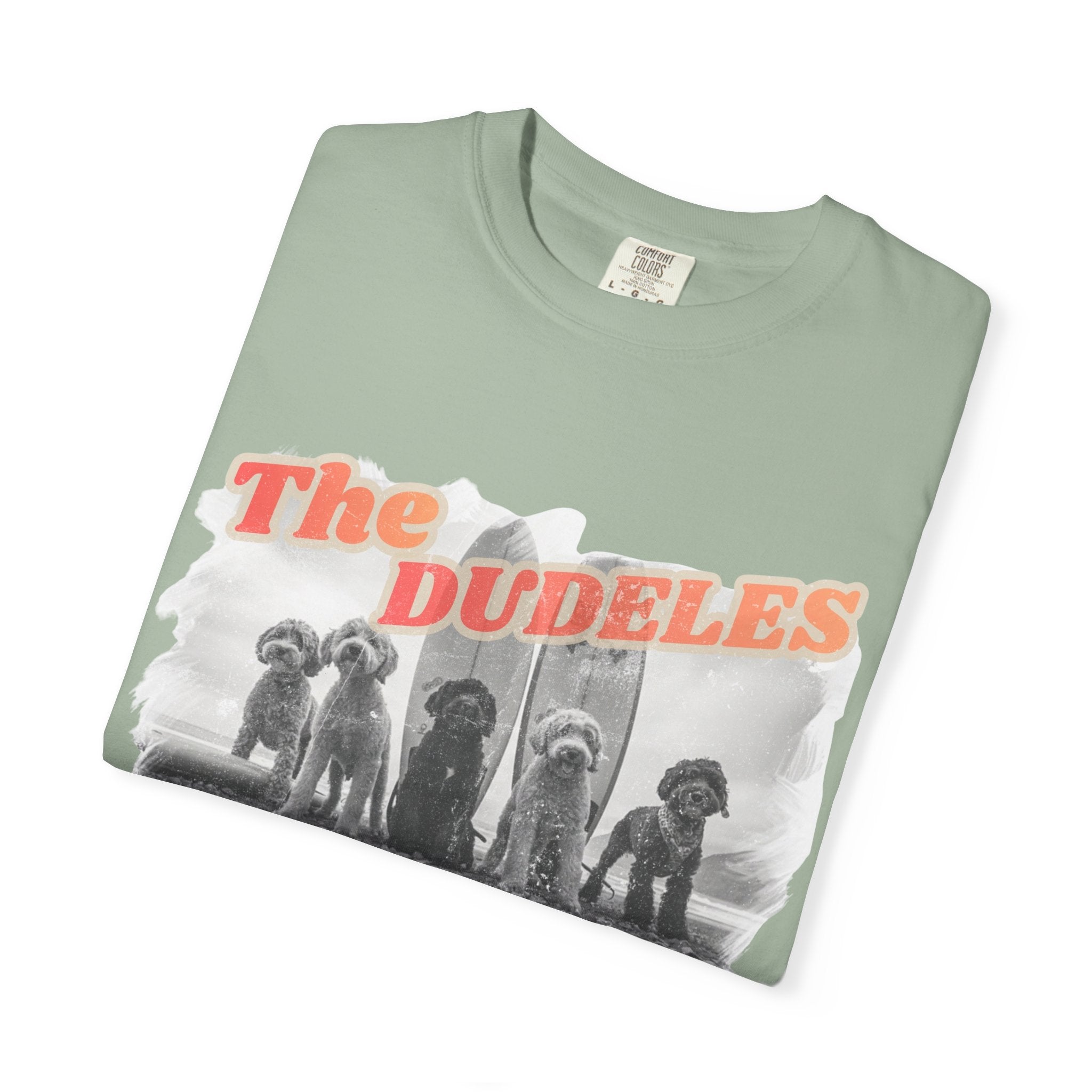 The Dudeles Dog Surfer T-Shirt | Doodle Breed Surfing Design