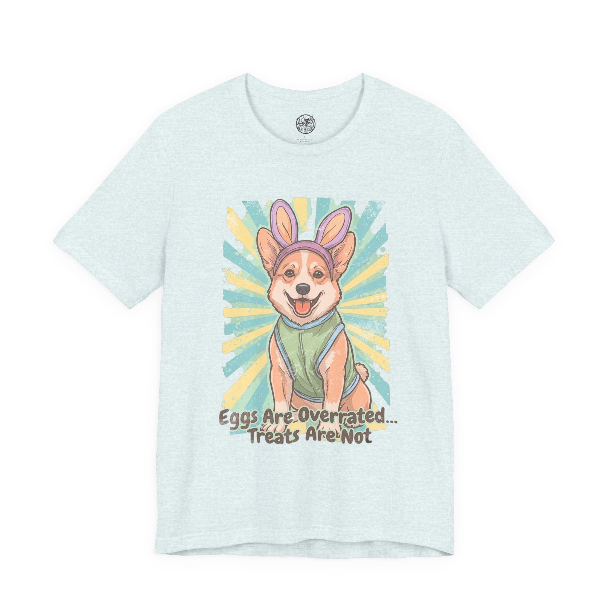 Easter Dog Tee — “Eggs Are Overrated...Treats Are Not” Corgi Retro Graphic T-Shirt