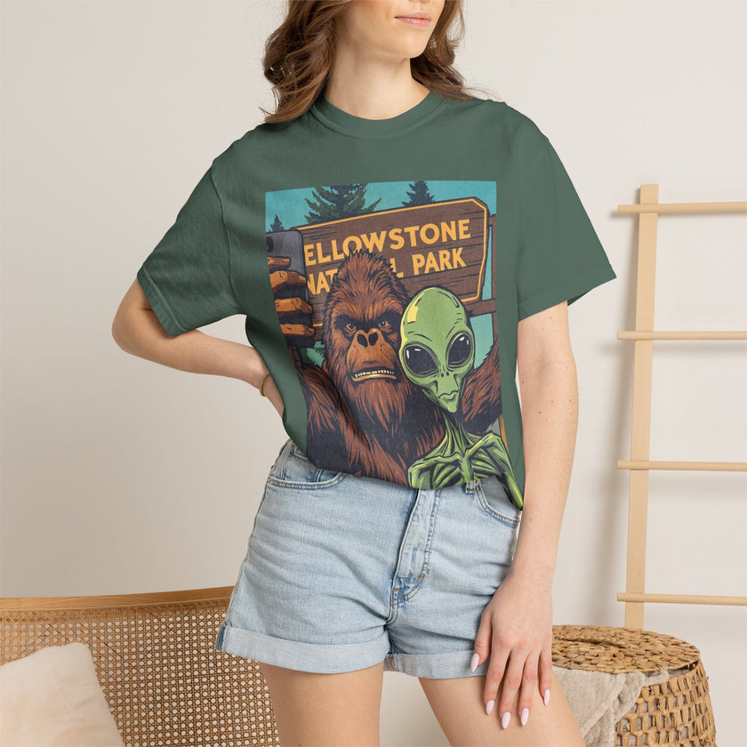 Alien & Bigfoot Yellowstone T-Shirt