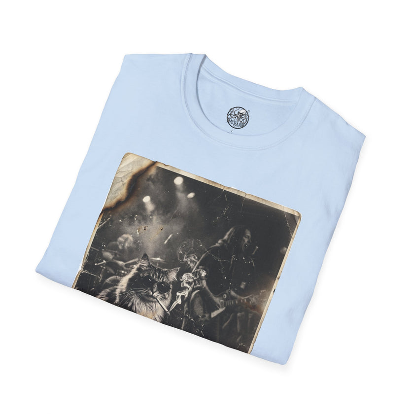 Vintage Rockstar Cat T-Shirt | Retro Rock Art Graphic Tee – 3D Sons Supply Co