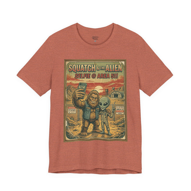 Squatch & The Alien Selfie Area 51,  Bigfoot Alien Poster Shirt