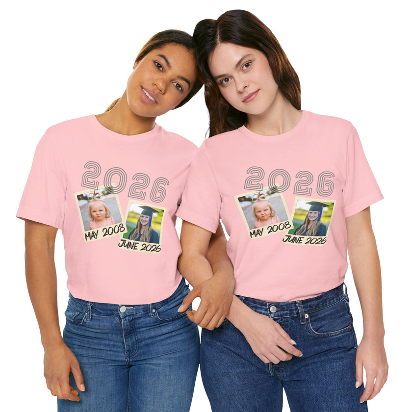 Personalized Custom Graduation & Parent Gift - Throwback Photo Memory Tee