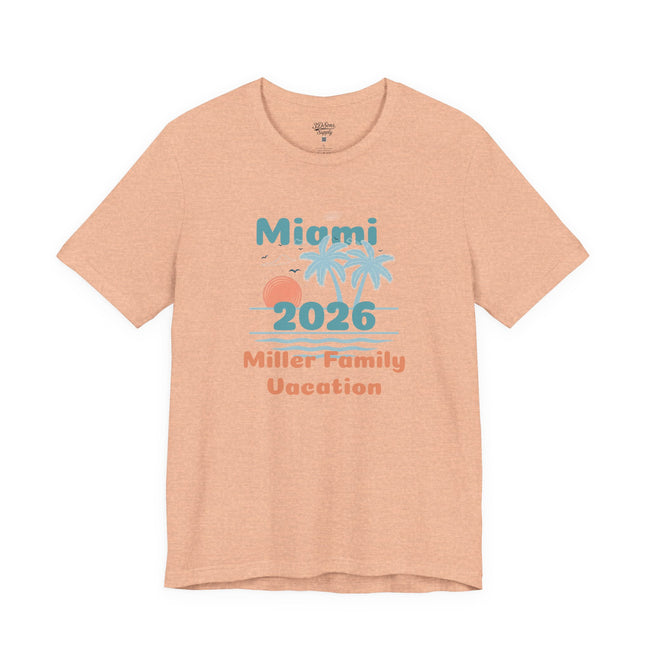 Personalized Family Beach T-Shirt — Custom Family Name, Location, Year with Beach Design