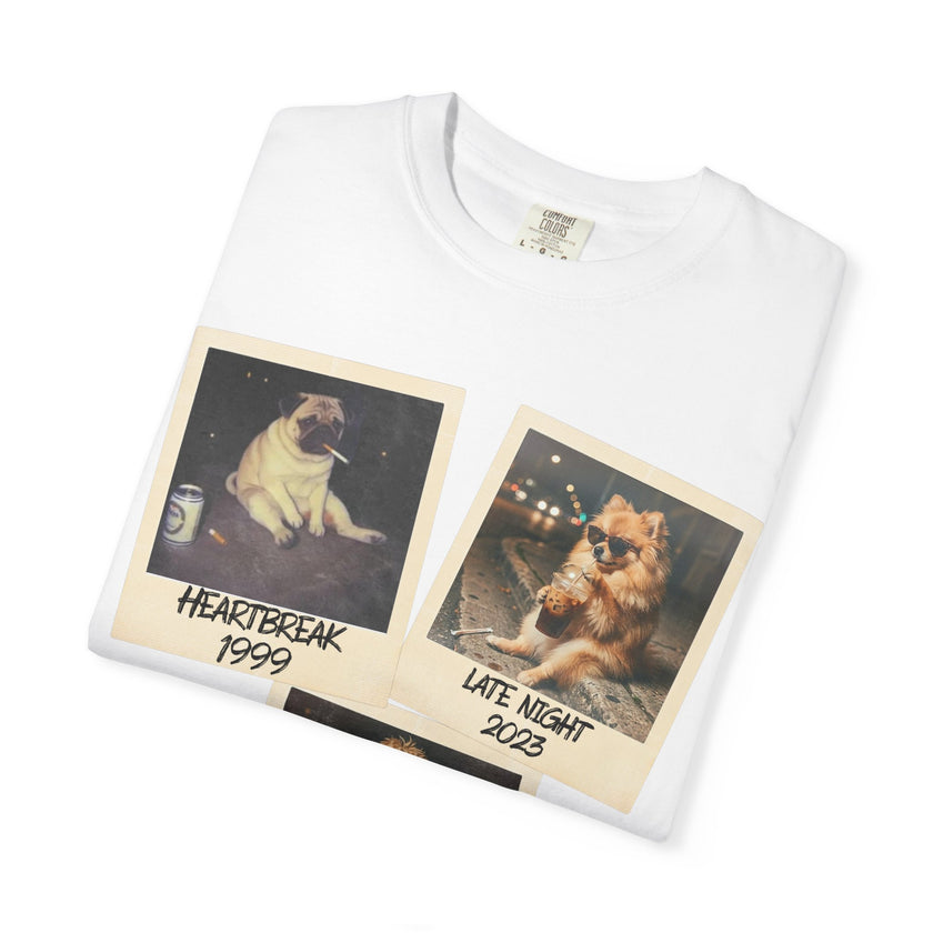 Personalized Polaroid Photo Tee — Custom 3 Image & Text Options