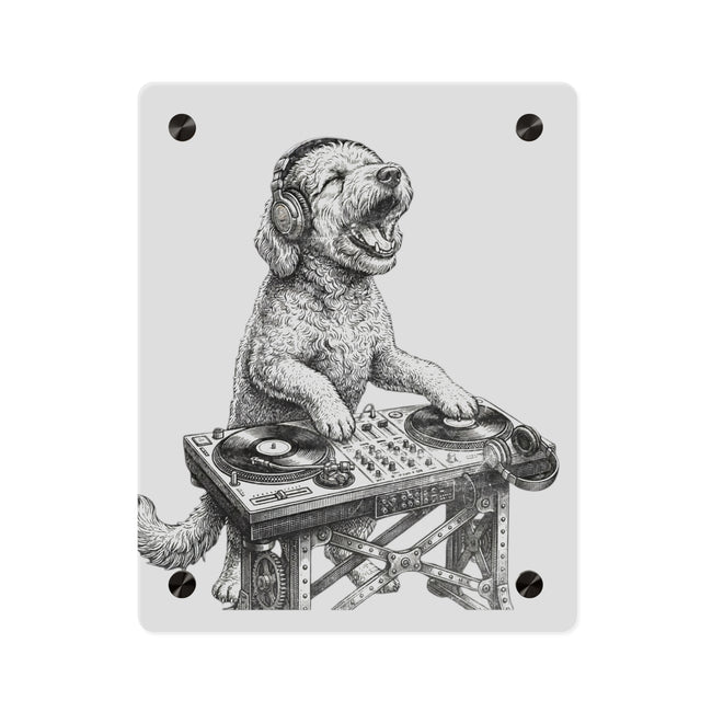 Doodle DJ with Turntable Acrylic Wall Art Panels | Music Room Decor