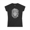 Shoebill Stork Portrait Retro Smoking Graphic Tee — Women's Softstyle T‑Shirt