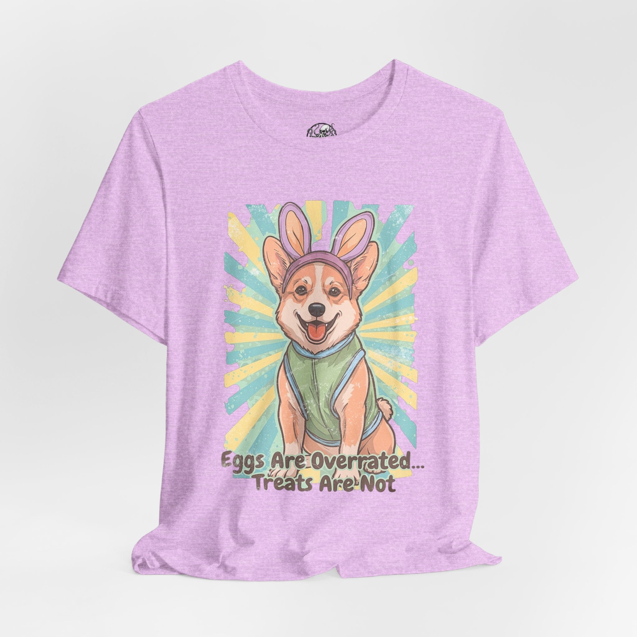 Easter Dog Tee — “Eggs Are Overrated...Treats Are Not” Corgi Retro Graphic T-Shirt