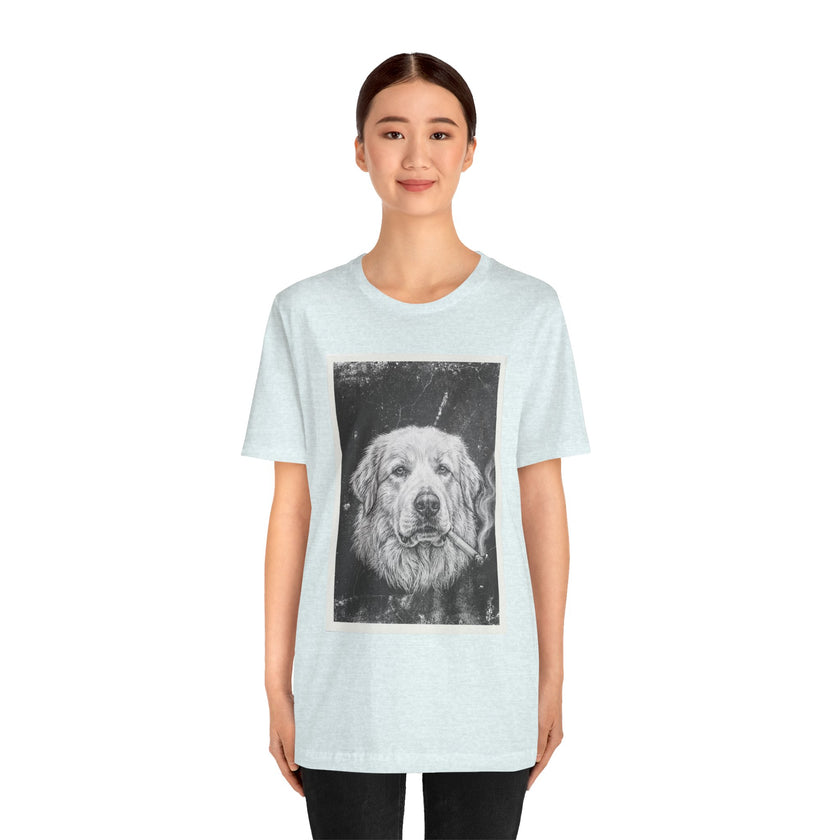 Great Pyrenees Smoke Photo Tee — Vintage Pup Graphic T-Shirt
