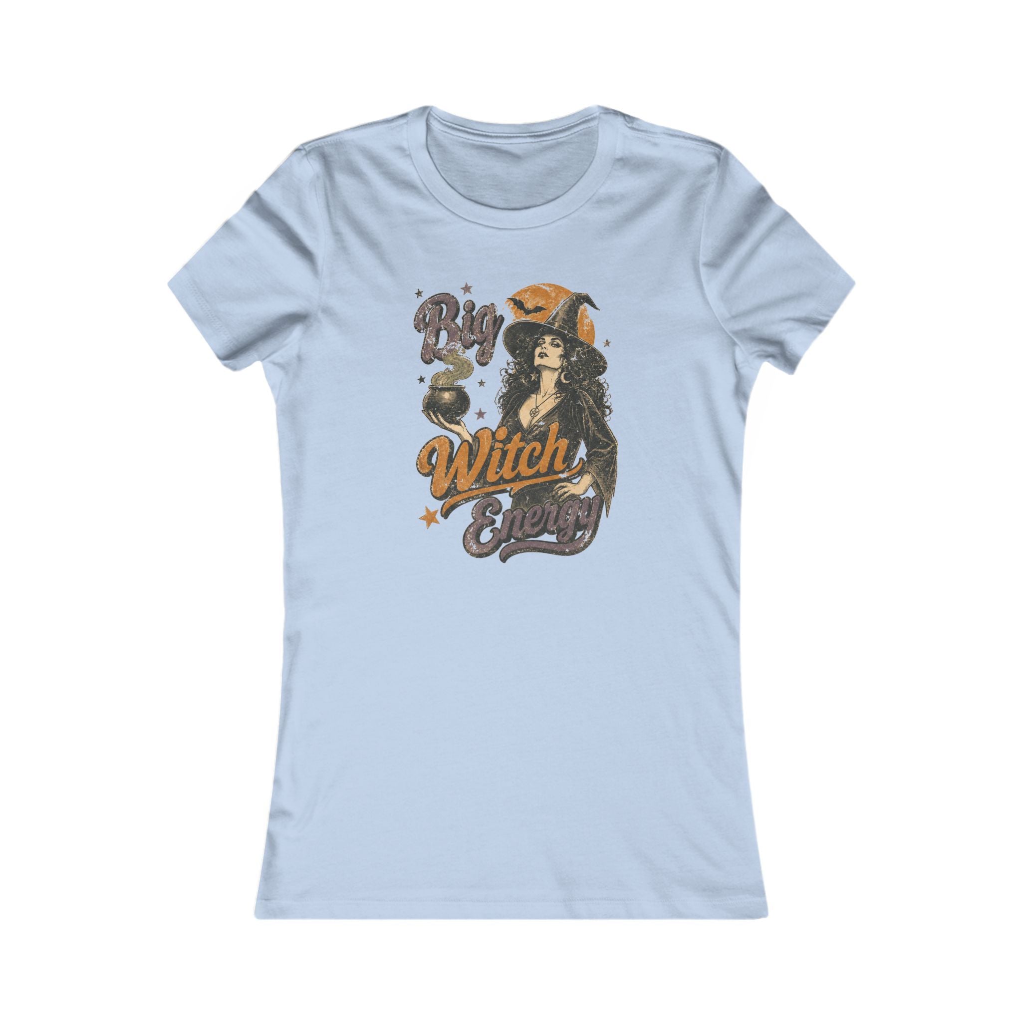 Retro Big Witch Energy Women's Halloween Tee Shirt