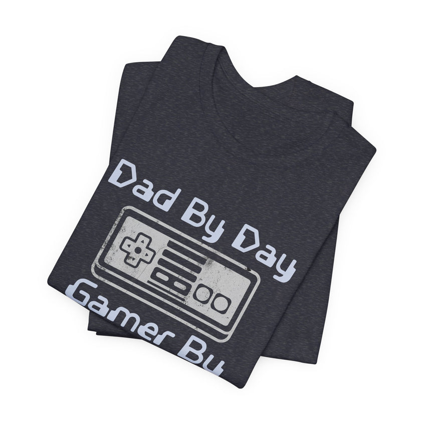 Personalized Dad By Day Gamer By Night T-Shirt — Established 2018 Retro Controller Tee