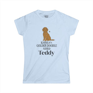 Personalized Karma Golden Doodle Name Tee | Mid Century Dog Shirt