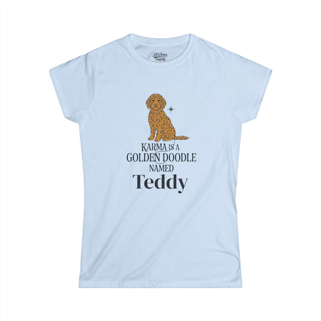 Personalized Karma Golden Doodle Name Tee | Mid Century Dog Shirt