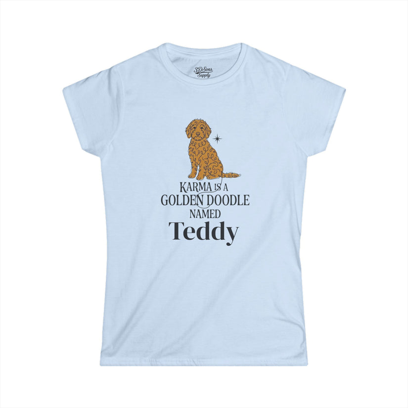 Personalized Karma Golden Doodle Name Tee | Mid Century Dog Shirt
