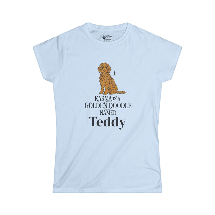 Personalized Karma Golden Doodle Name Tee | Mid Century Dog Shirt