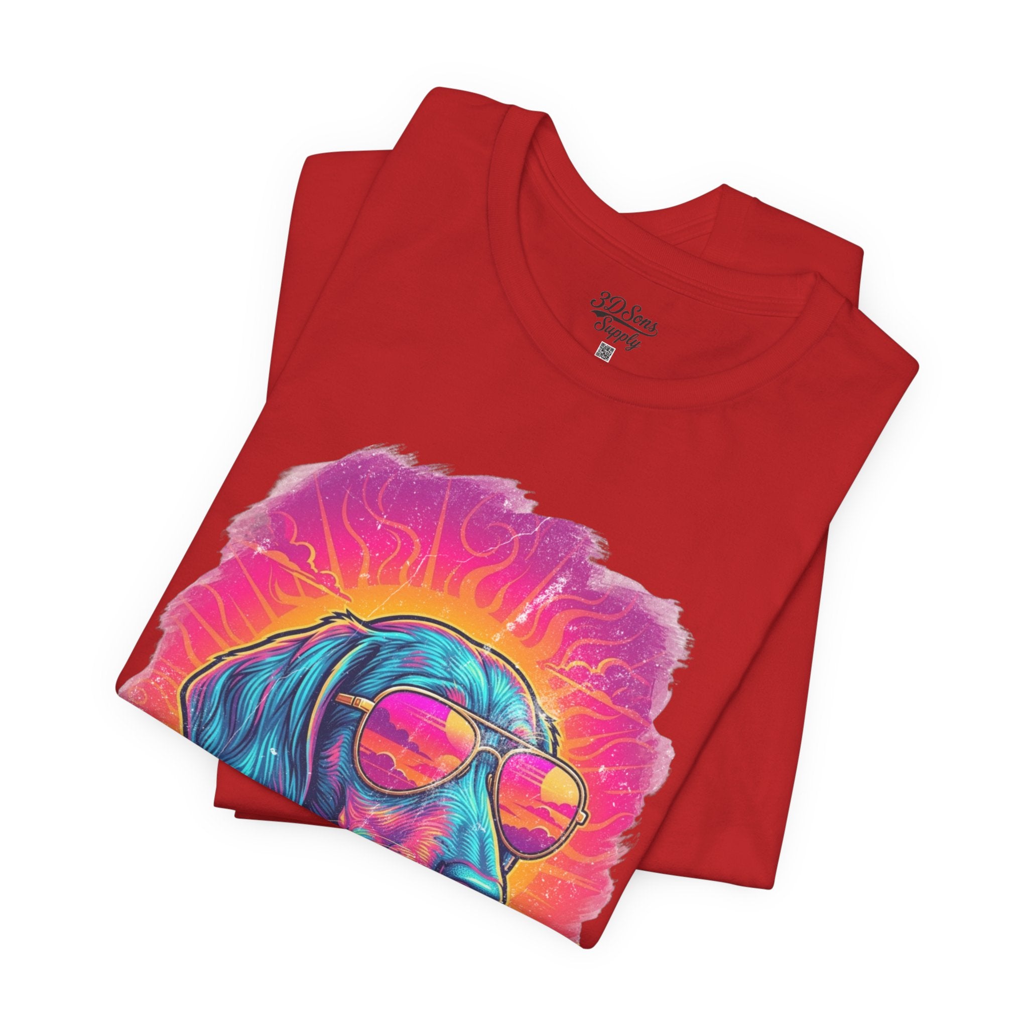 Dachshund Vice City Retro Tee 90's style