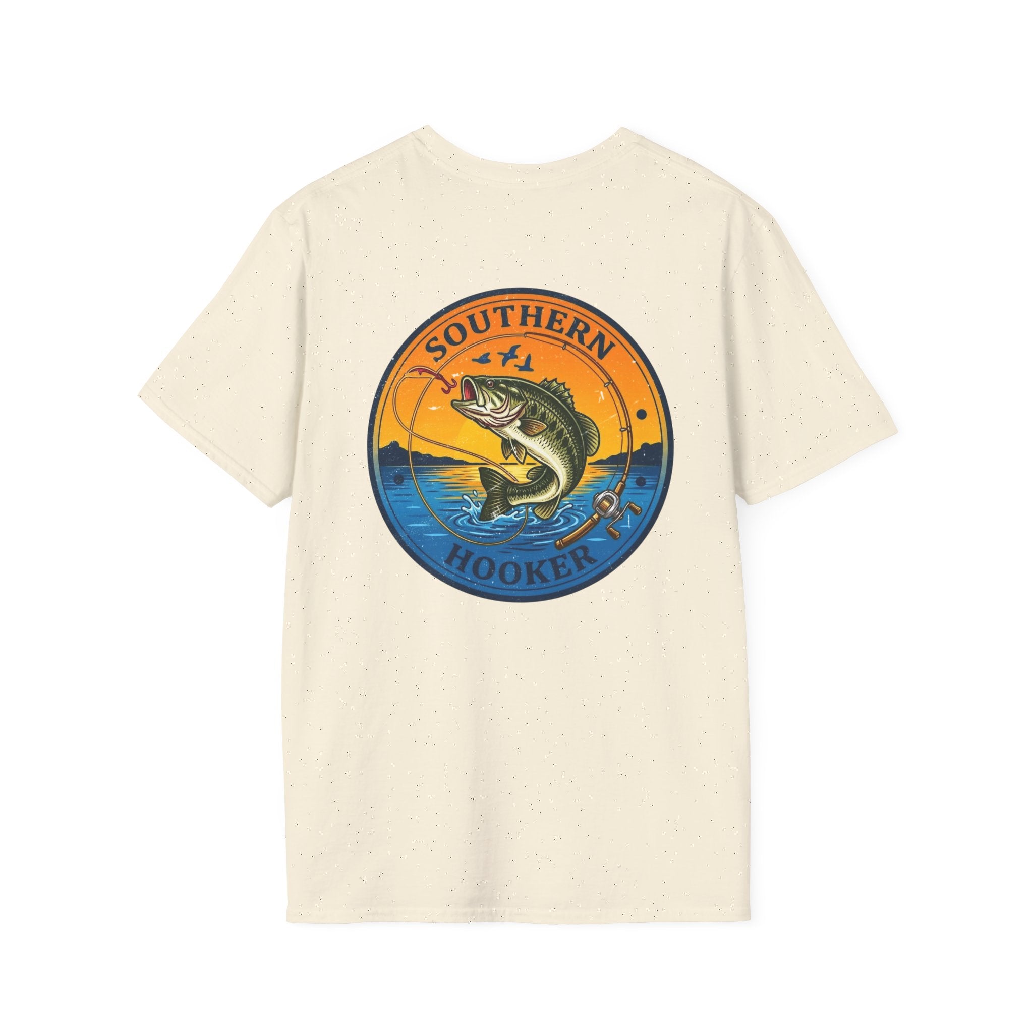 Southern Hooker Fish Graphic T-Shirt | Bass Fishing Retro Logo