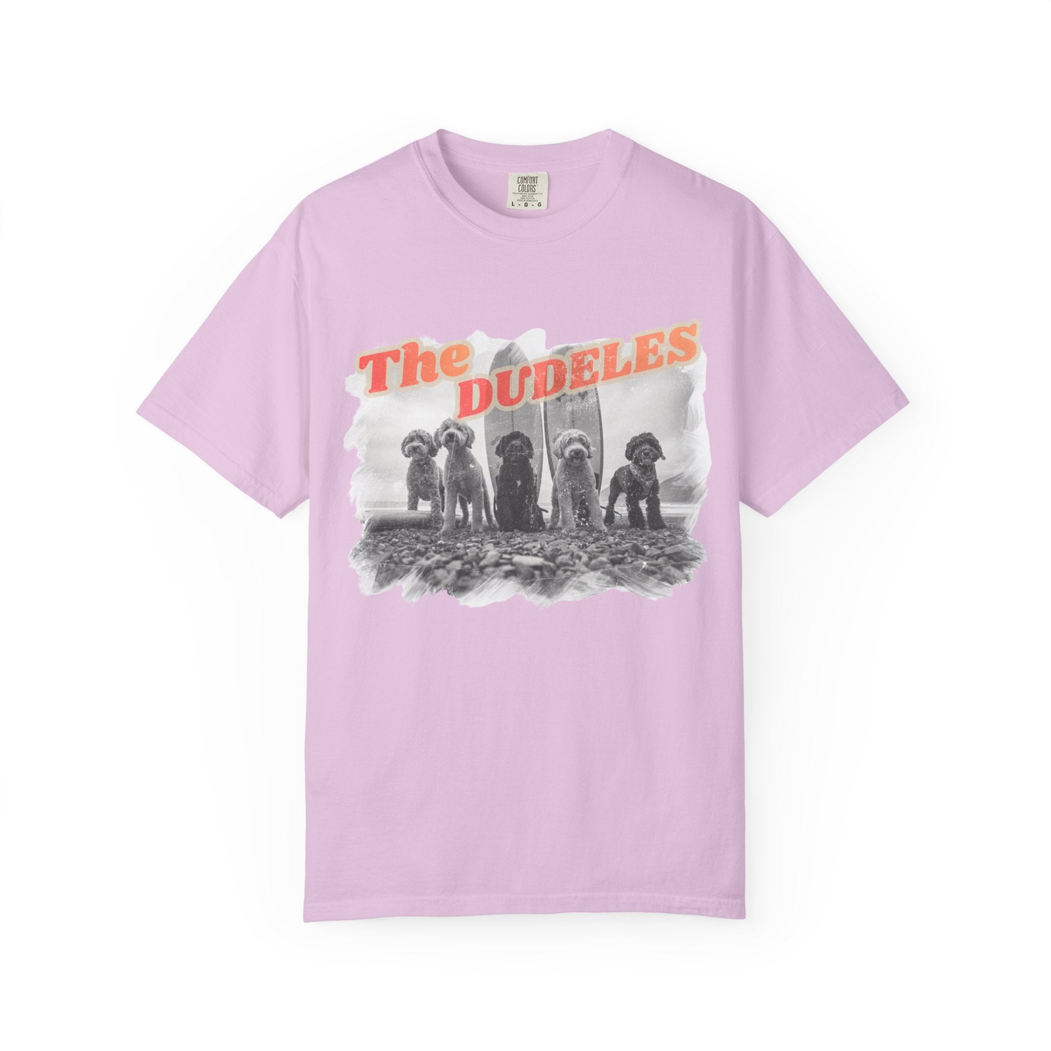 The Dudeles Dog Surfer T-Shirt | Doodle Breed Surfing Design