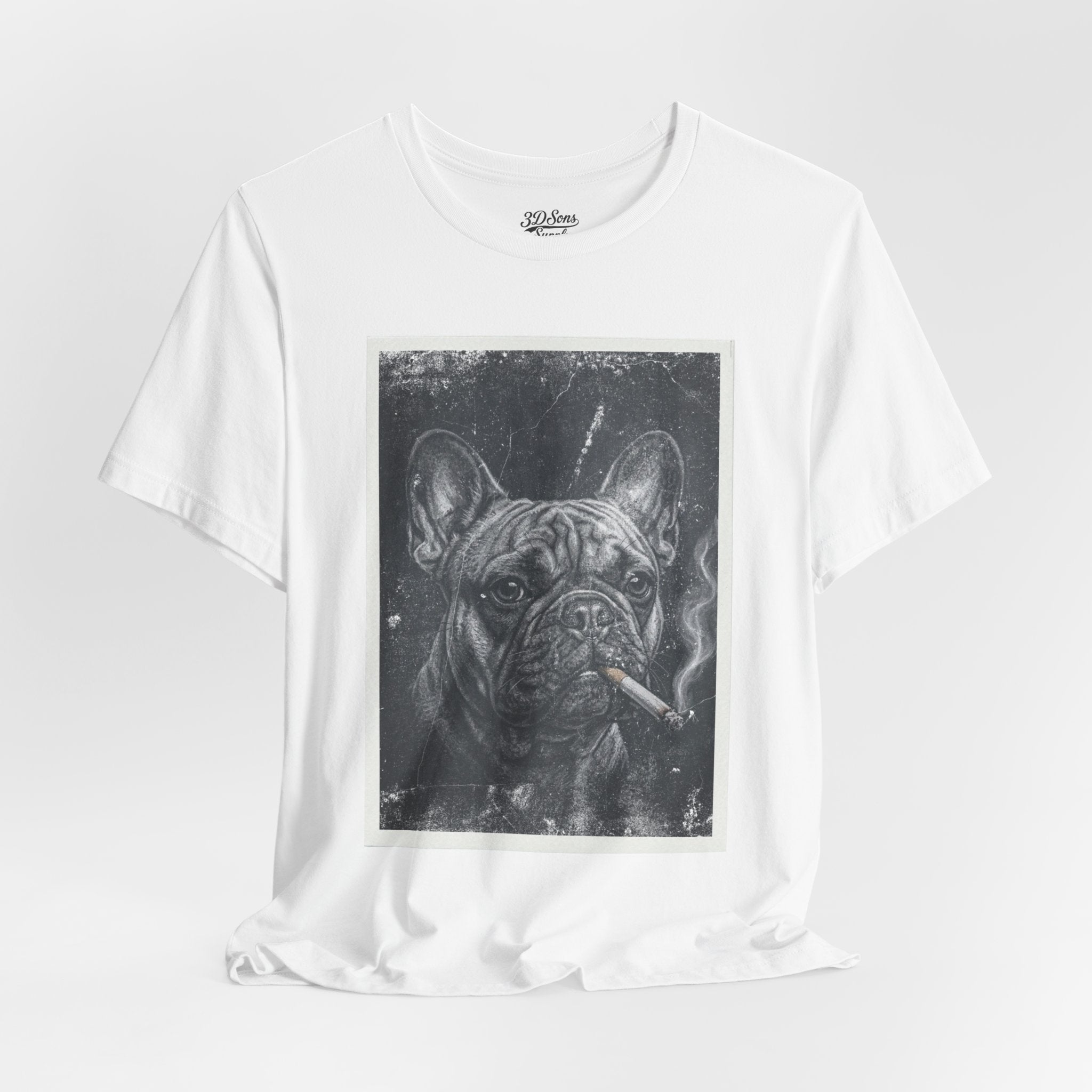 French Bulldog Smoking Graphic Tee — Retro Smoky Dog Art T-Shirt