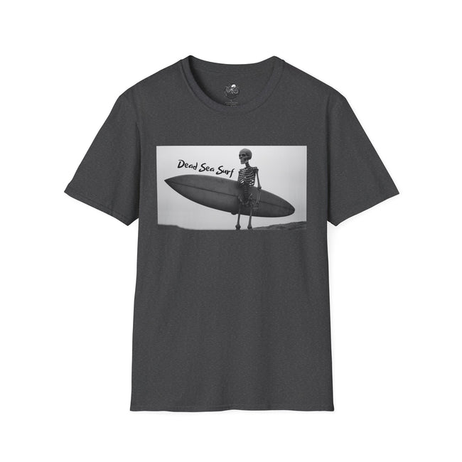 Skeleton Surfer Tee | Retro Black & White Surfing Graphic Shirt – 3D Sons Supply Co