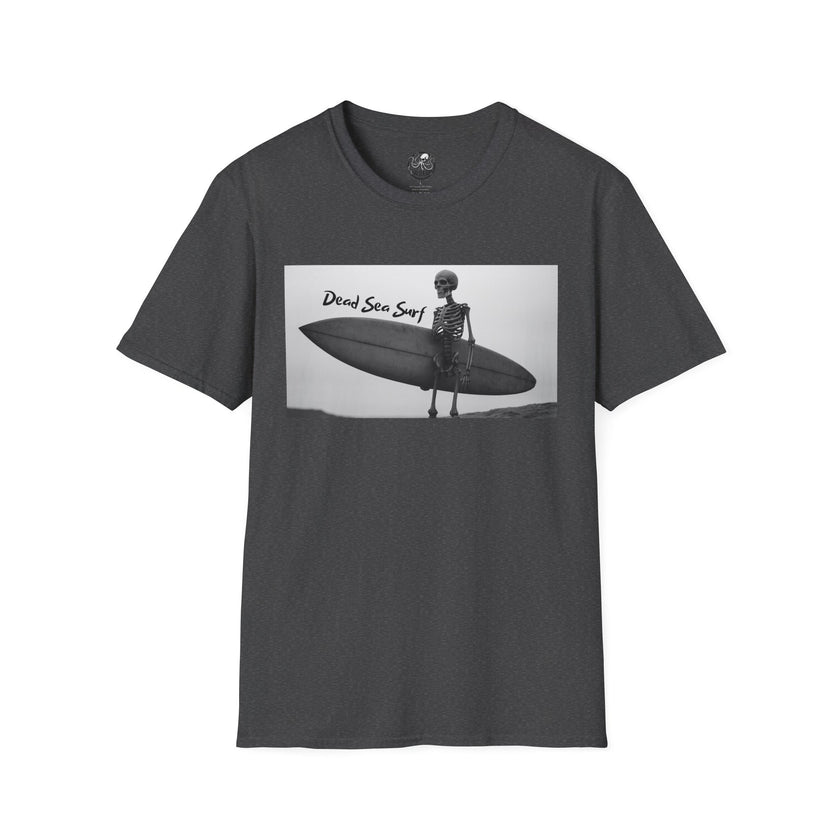 Skeleton Surfer Tee | Retro Black & White Surfing Graphic Shirt – 3D Sons Supply Co