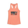 American Flag Longhorn Skull Women's Racerback Tank